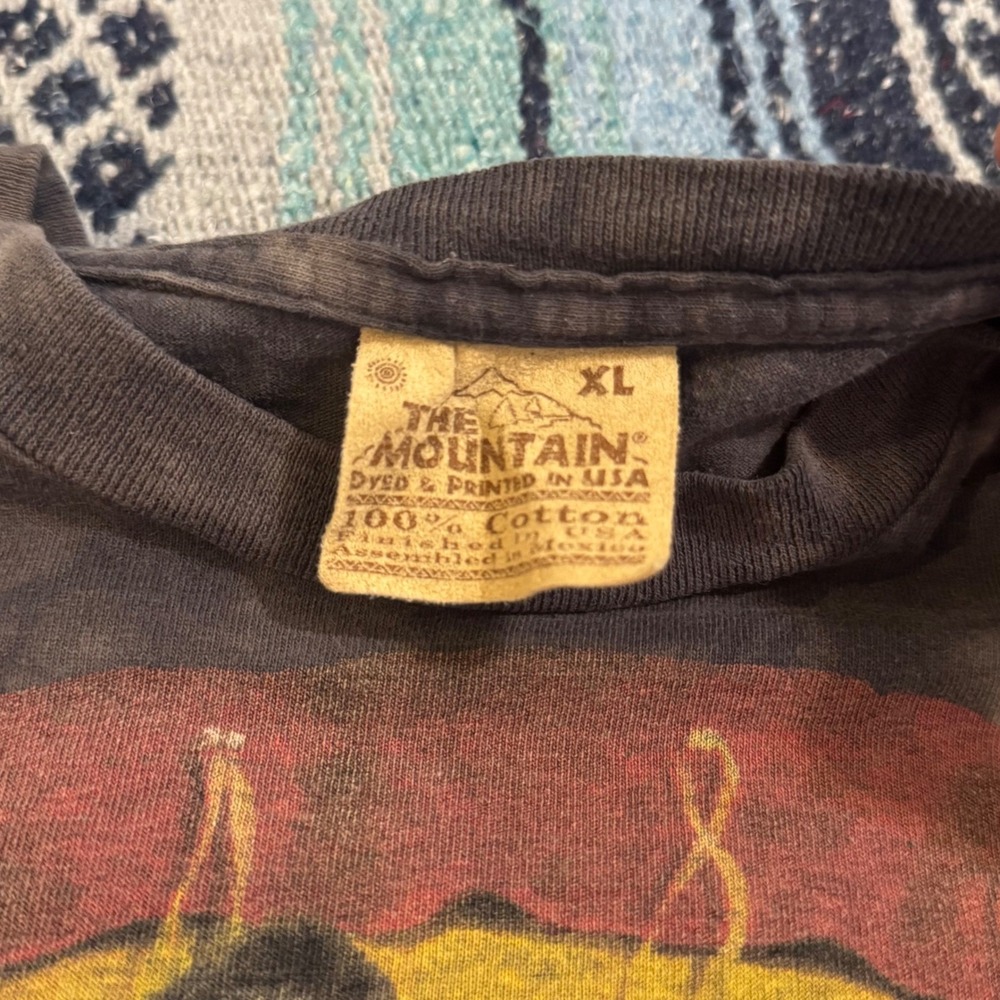 The Mountain Wolf Dreamcatcher Tie Dye T Shirt Mens XL Grey Black Leather Tag - Picture 4 of 9